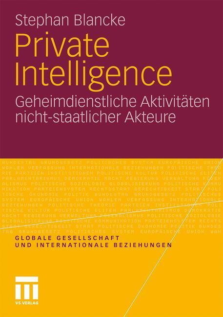 Cover: 9783531182889 | Private Intelligence | Stephan Blancke | Taschenbuch | Paperback | ii