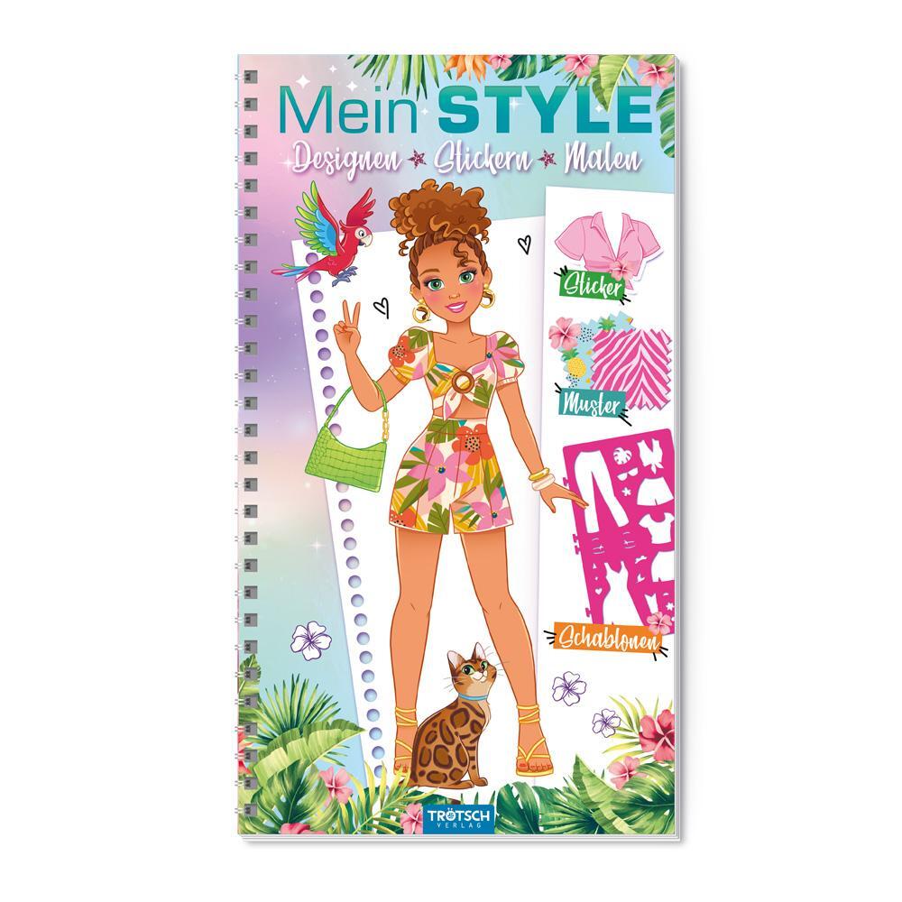 Cover: 9783965528222 | Trötsch Malbuch mit Schablonen und Stickern Mein Style Holiday | Buch