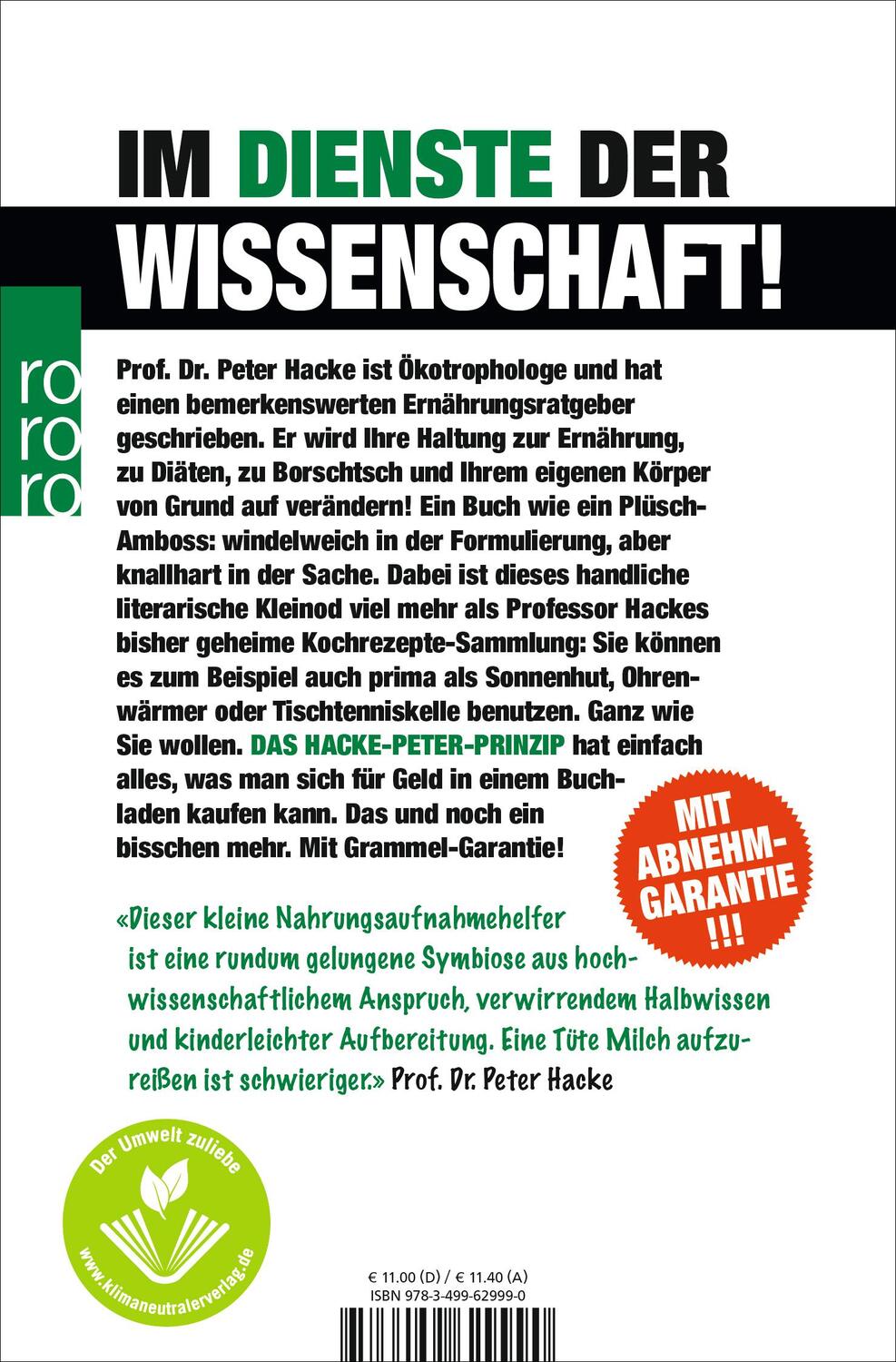 Rückseite: 9783499629990 | Das Hacke-Peter-Prinzip | Sascha Grammel (u. a.) | Taschenbuch | 2012