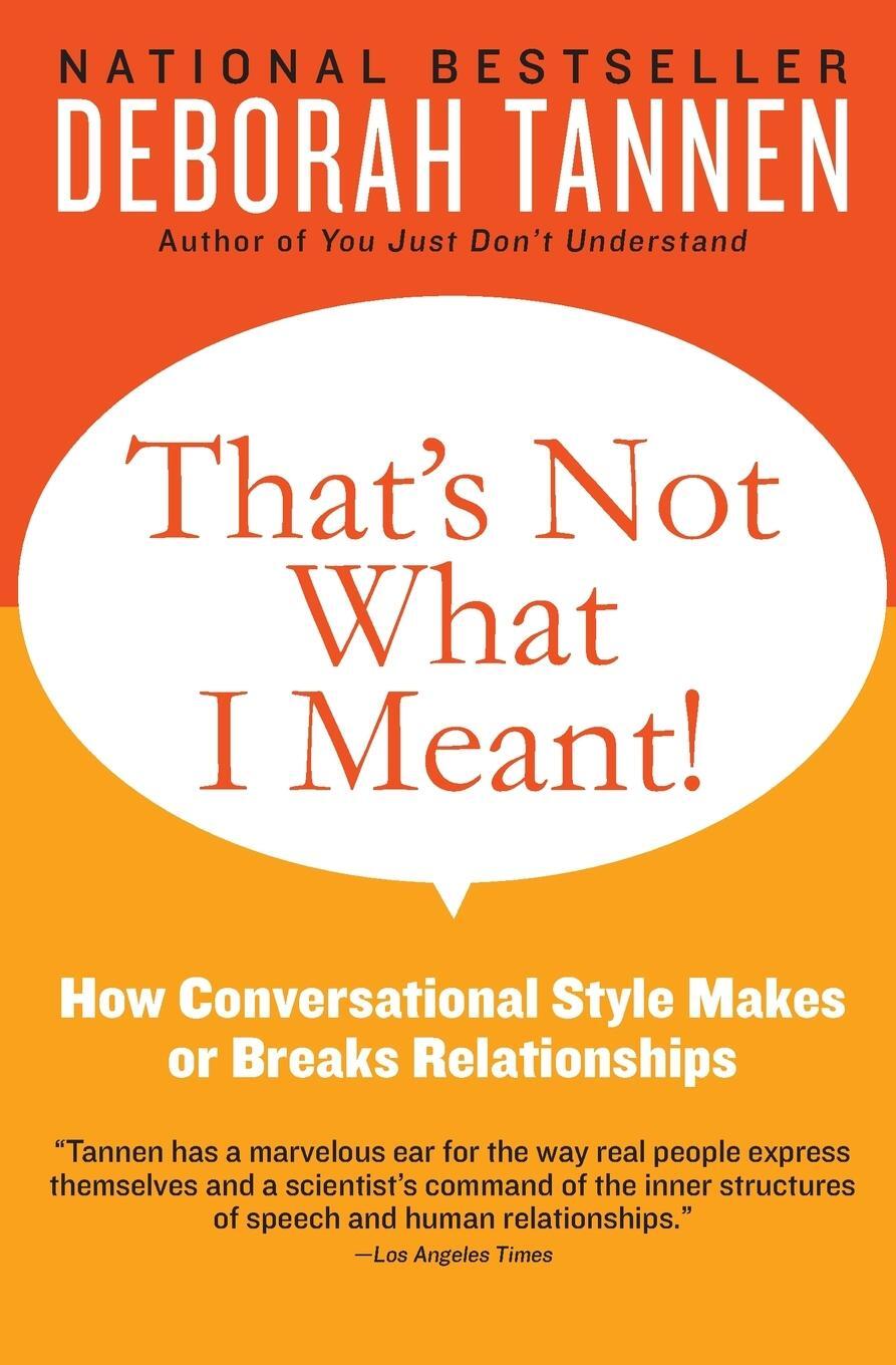 Cover: 9780062062994 | That's Not What I Meant! | Deborah Tannen | Taschenbuch | Paperback