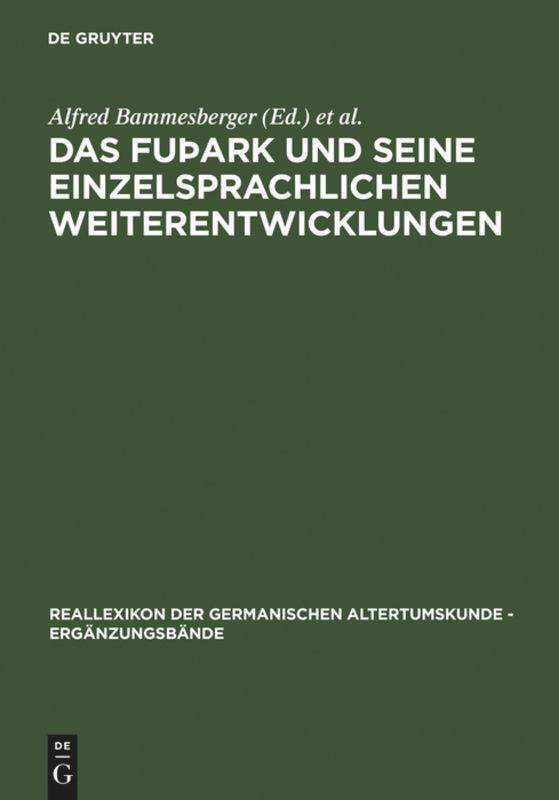 Cover: 9783110190083 | Das fuþark und seine einzelsprachlichen Weiterentwicklungen | Buch