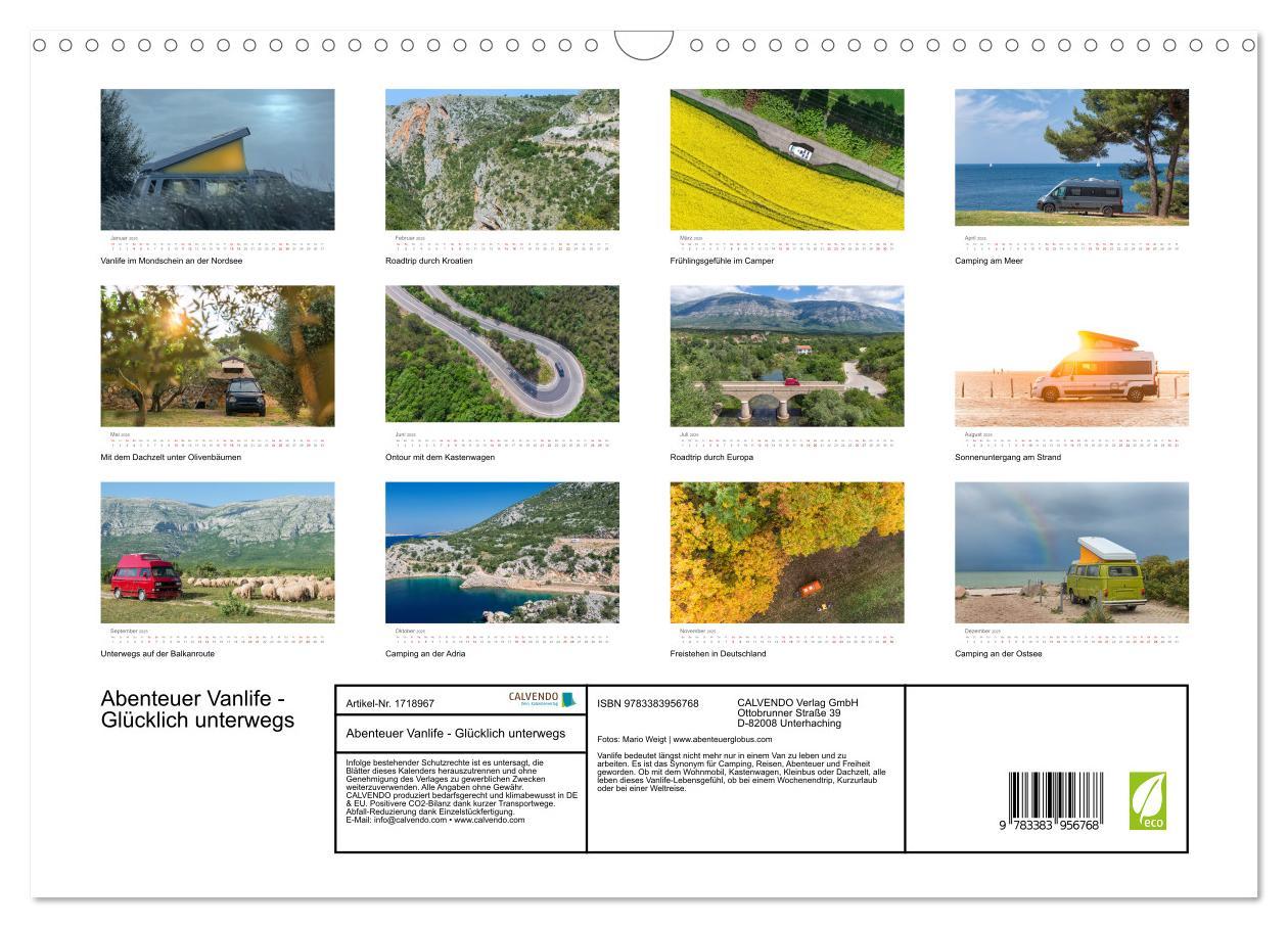 Bild: 9783383956768 | Abenteuer Vanlife - Glücklich unterwegs (Wandkalender 2025 DIN A3...