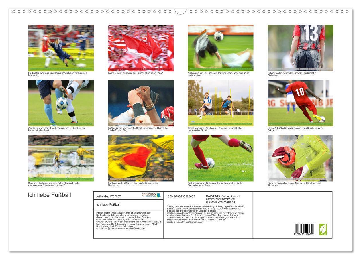 Bild: 9783435128655 | Ich liebe Fußball (Wandkalender 2025 DIN A2 quer), CALVENDO...