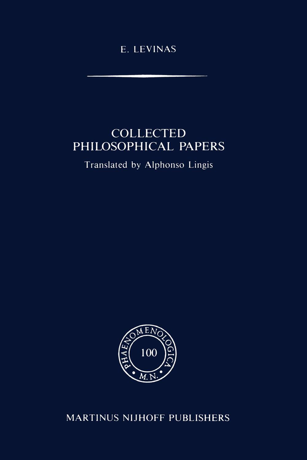 Cover: 9789024733958 | Collected Philosophical Papers | E. Levinas | Taschenbuch | Paperback