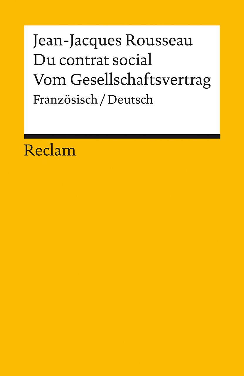 Cover: 9783150186824 | Du contrat social / Vom Gesellschaftsvertrag | Französisch/Deutsch