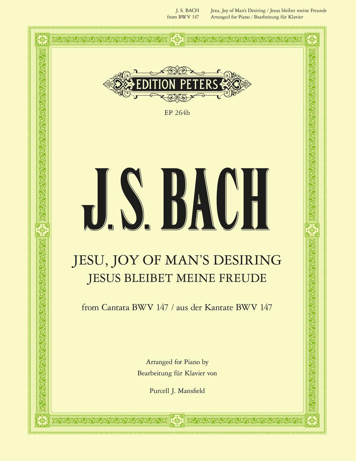 Cover: 9790577081021 | Jesu, Joy of Man's Desiring (Arranged for Piano) | Bach | Taschenbuch