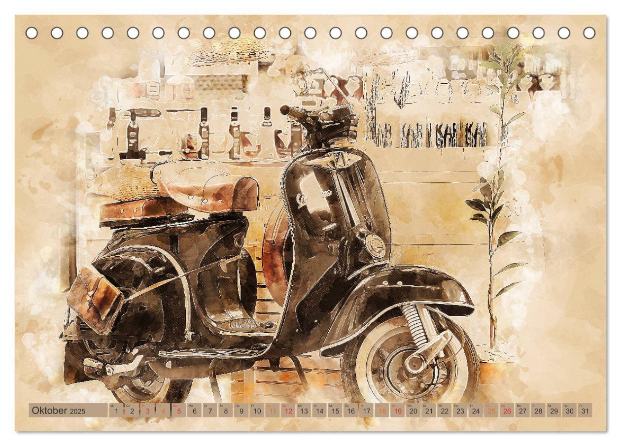 Bild: 9783435152605 | Mototrroller - Vesparade (Tischkalender 2025 DIN A5 quer), CALVENDO...