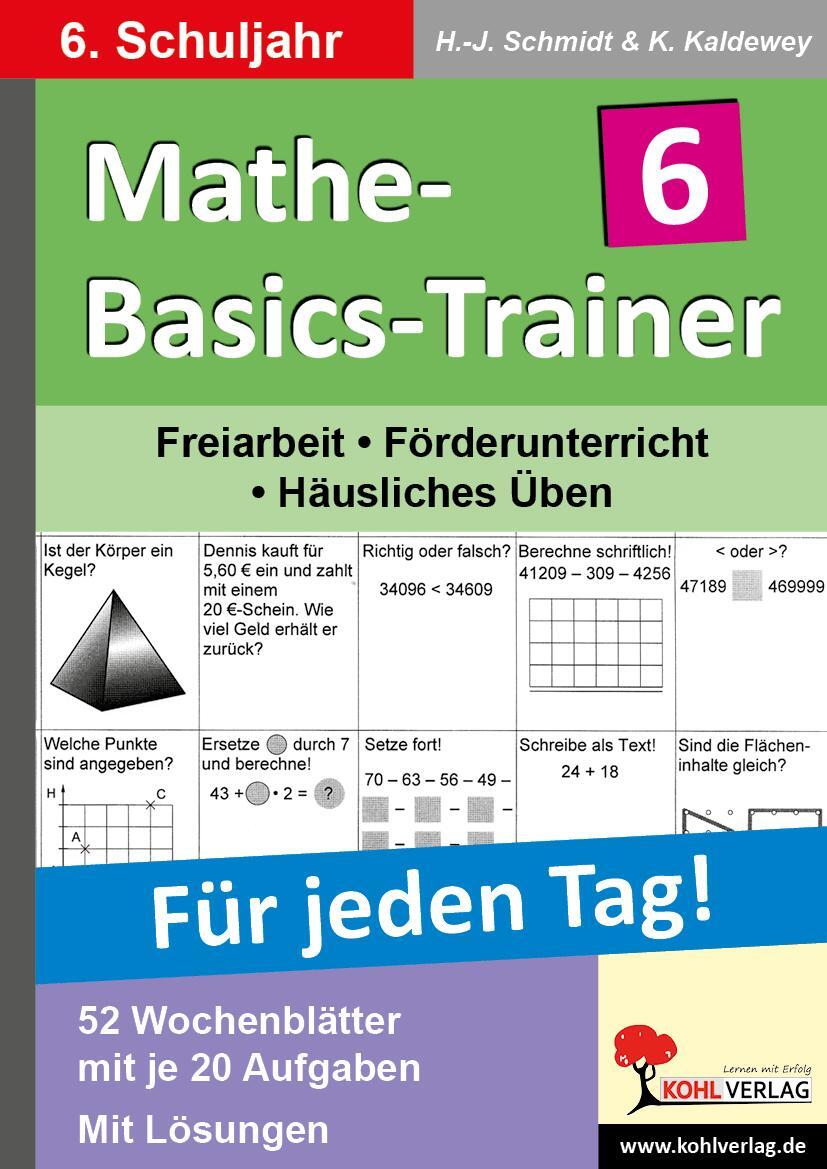 Cover: 9783866323391 | Mathe-Basics-Trainer / 6. Schuljahr Für jeden Tag! | Broschüre | 2010