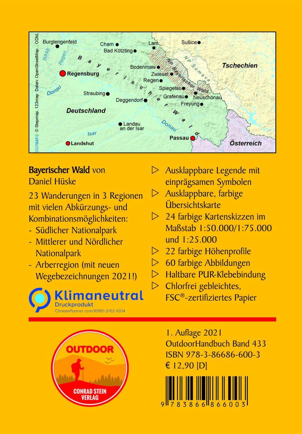 Rückseite: 9783866866003 | Bayerischer Wald | 25 Wanderungen im und um den Nationalpark | Hüske