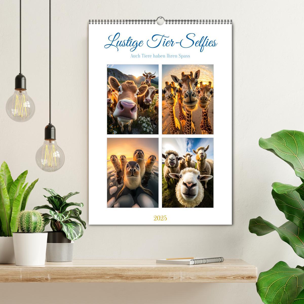 Bild: 9783435875757 | Lustige Tier-Selfies (Wandkalender 2025 DIN A2 hoch), CALVENDO...