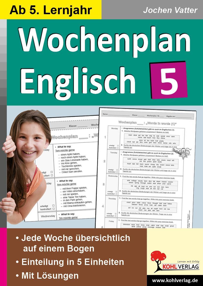 Cover: 9783985581313 | Wochenplan Englisch 5 | Ab 5. Lernjahr | Jochen Vatter | Taschenbuch
