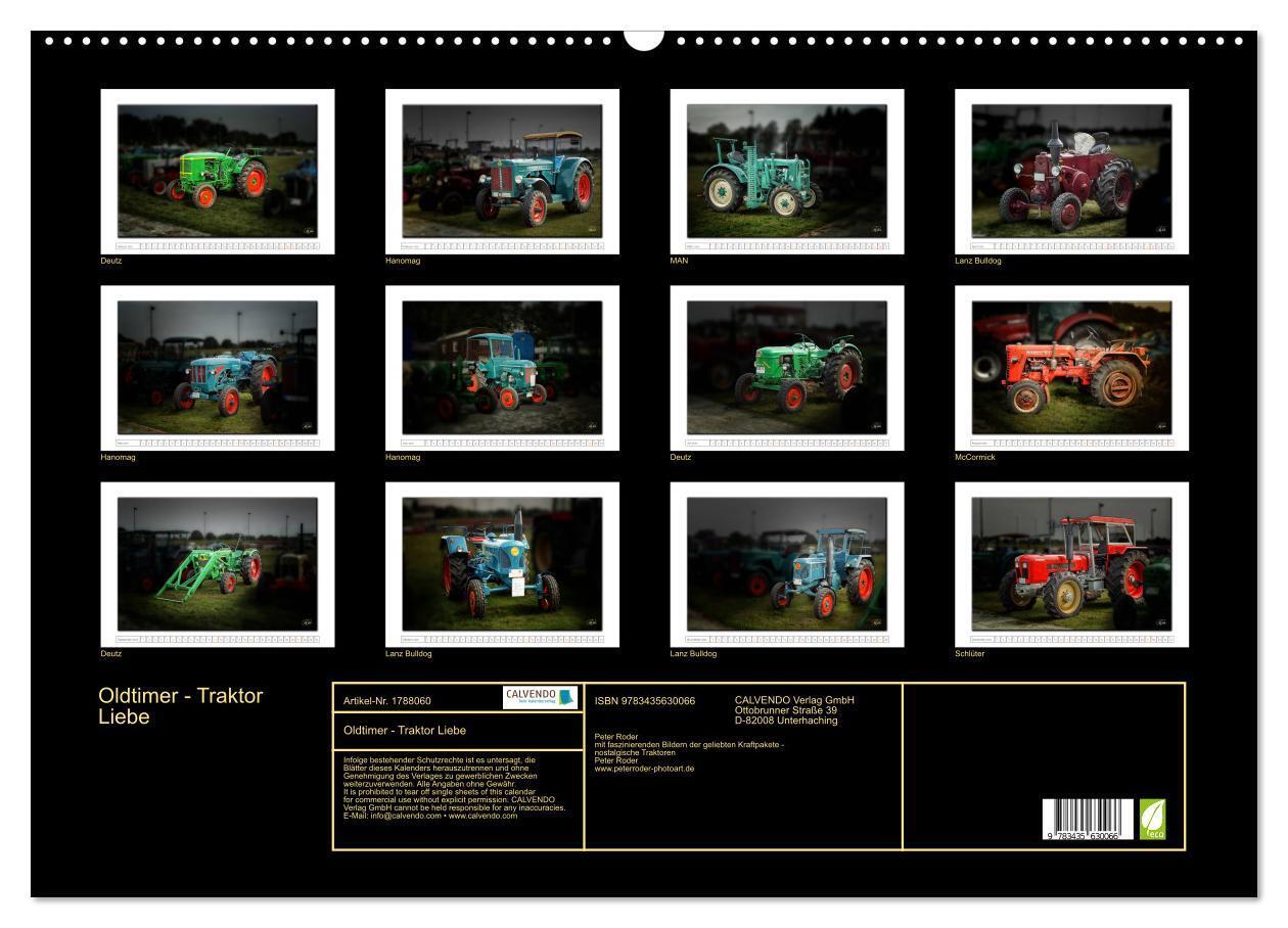 Bild: 9783435630066 | Oldtimer - Traktor Liebe (Wandkalender 2025 DIN A2 quer), CALVENDO...