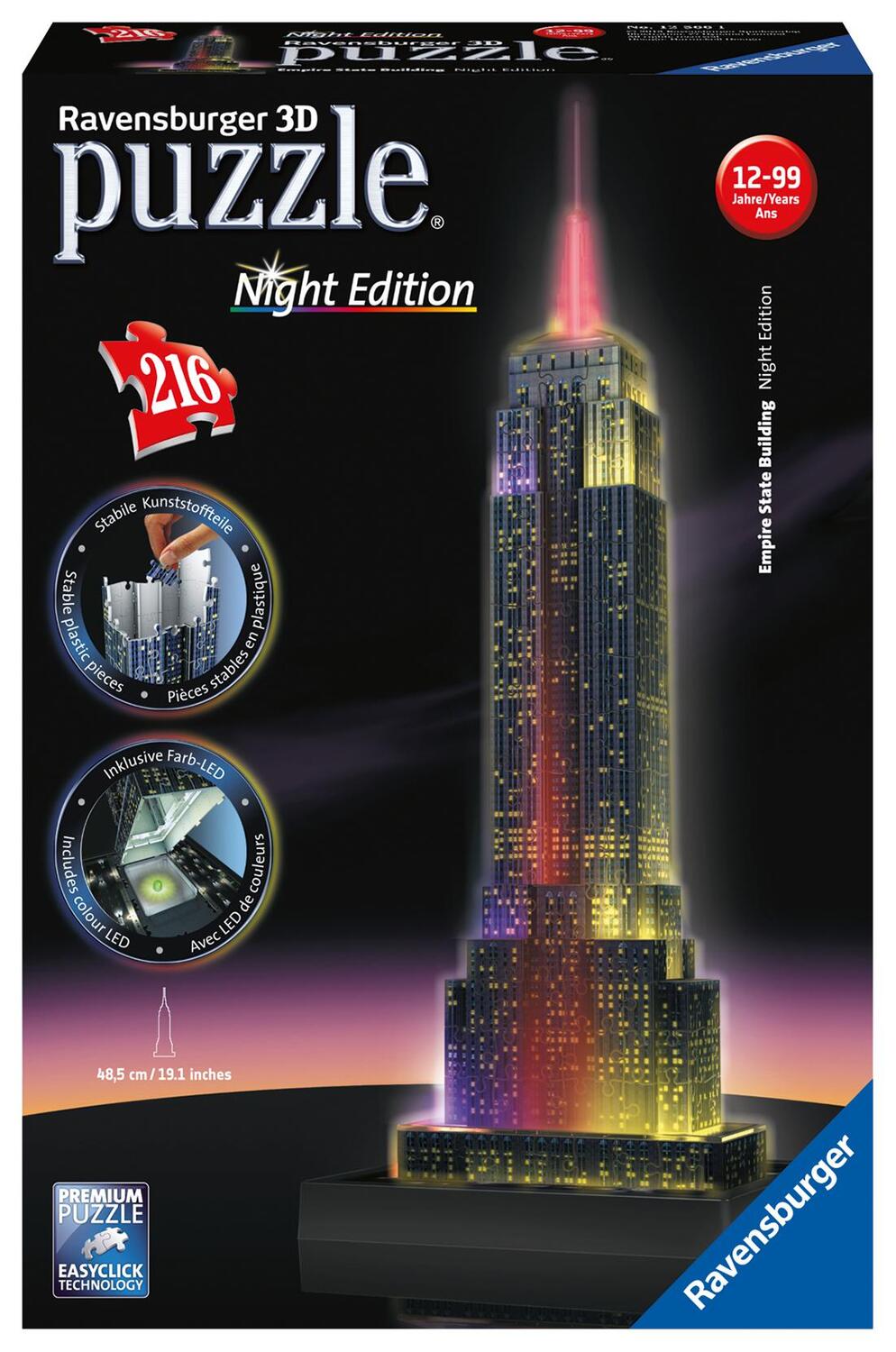 Cover: 4005556125661 | Empire State Building bei Nacht. 3D Puzzle 216 Teile | Spiel | Deutsch
