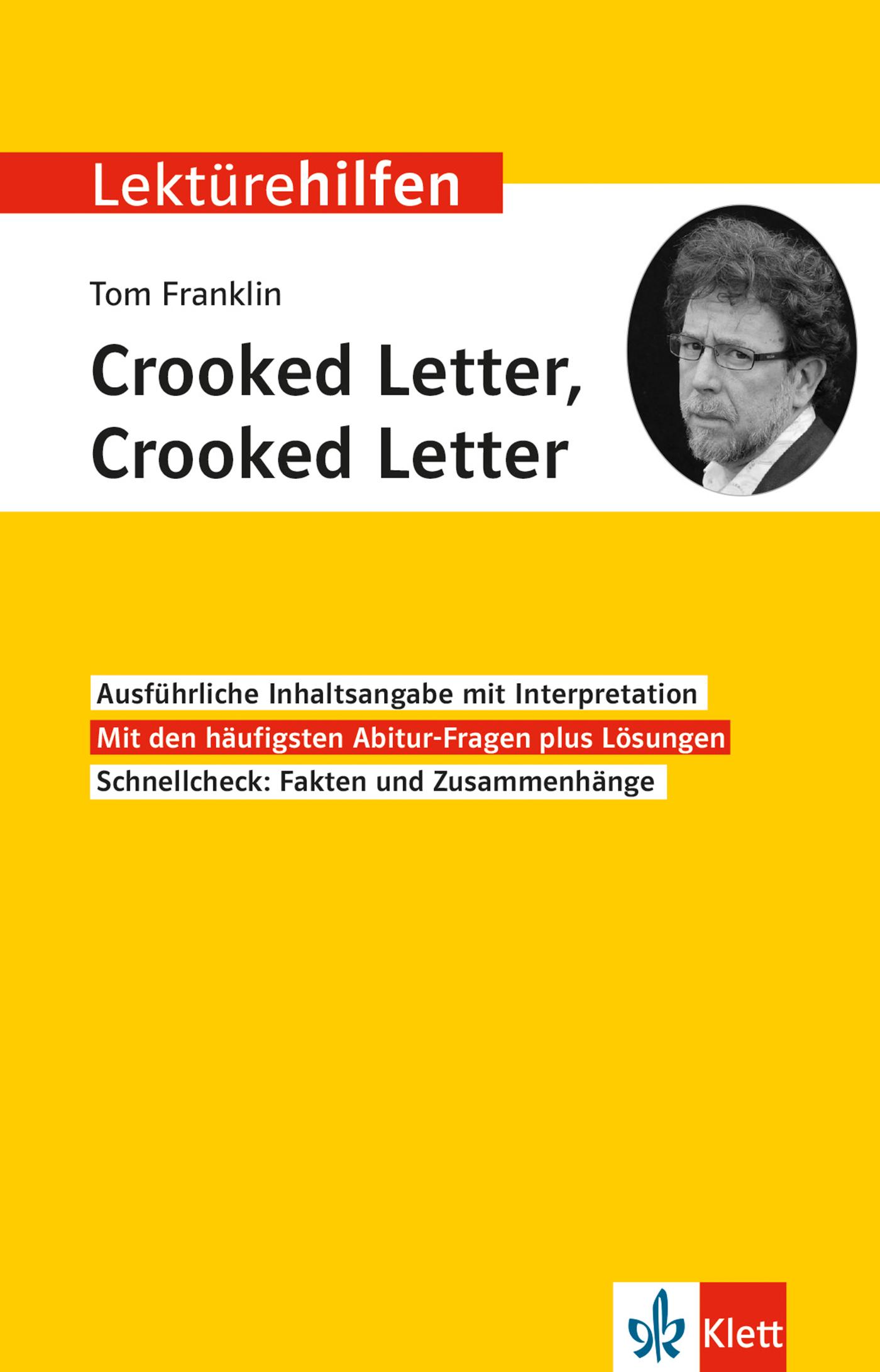 Cover: 9783129231418 | Lektürehilfen Tom Franklin "Crooked Letter, Crooked Letter" | Nowotny