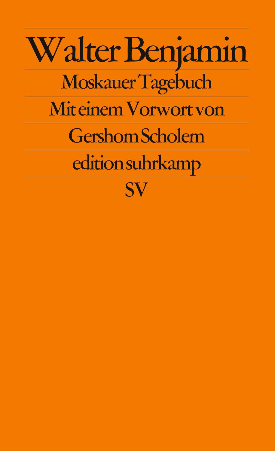Cover: 9783518110201 | Moskauer Tagebuch | Walter Benjamin | Taschenbuch | edition suhrkamp
