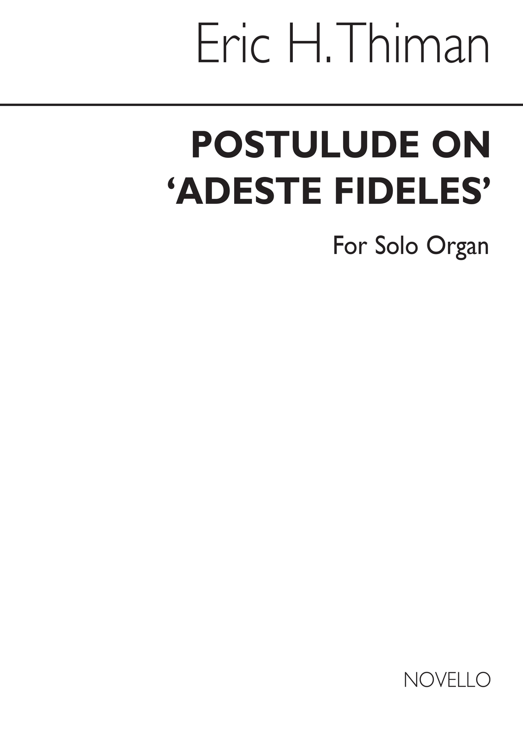 Cover: 5020679210314 | Postlude On Adeste Fideles (Organ) | Eric Thiman | Buch