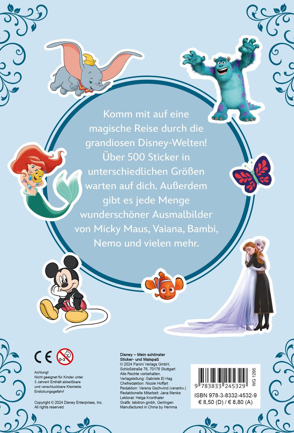 Rückseite: 9783833245329 | Disney: Mein schönster Sticker- und Malspaß | Sticker- und Malblock