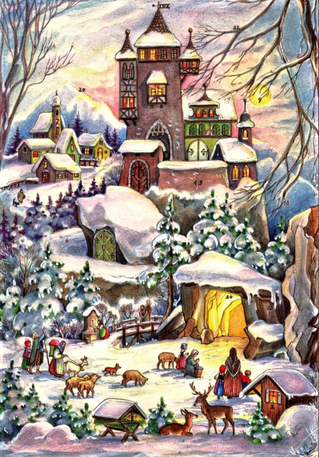 Cover: 4025985800779 | Adventskalender "Weihnachten bei der Burg" | Papier-Adventskalender