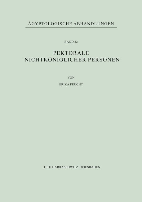 Cover: 9783447013192 | Pektorale nichtköniglicher Personen | Erika Feucht | Taschenbuch