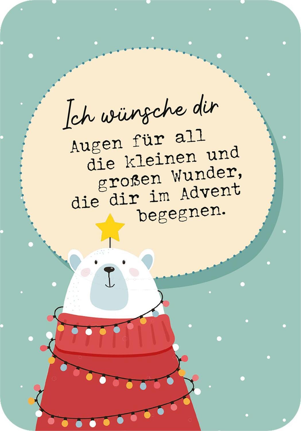 Bild: 9783845857473 | Ich denk an dich im Advent | 24 liebe Wünsche | Taschenbuch | 25 S.