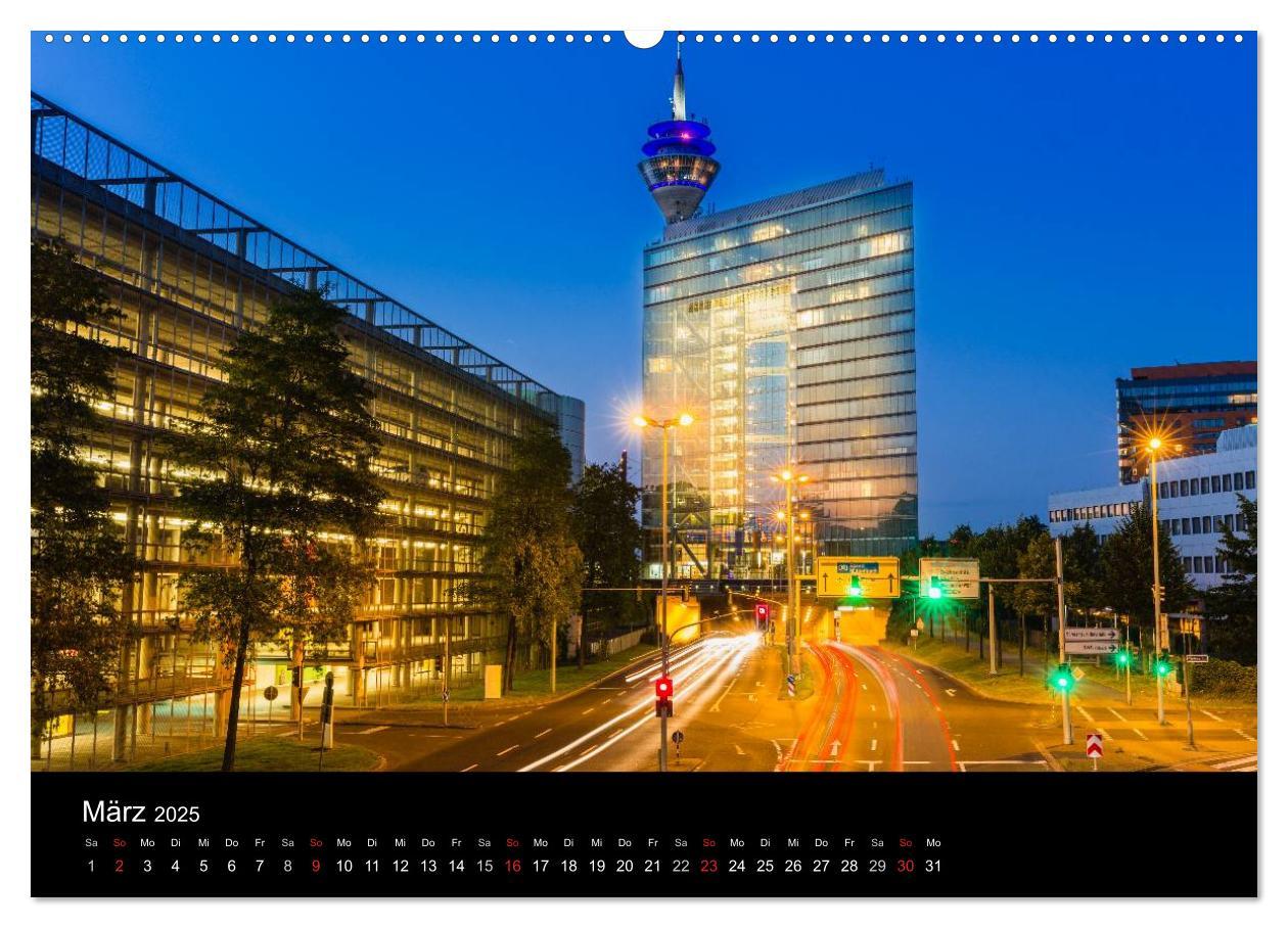 Bild: 9783435670765 | Düsseldorf bei Nacht (Wandkalender 2025 DIN A2 quer), CALVENDO...