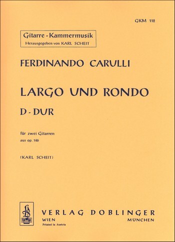 Cover: 9790012150916 | Largo und Rondo D-Dur für 2 Gitarren Partitur | Ferdinando Carulli