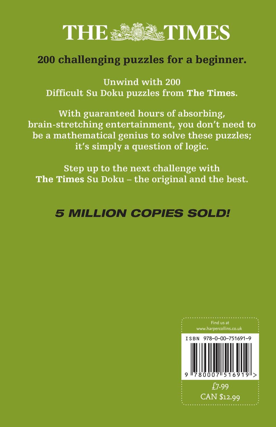 Rückseite: 9780007516919 | The Times Difficult Su Doku Book 7 | The Times Mind Games | Buch