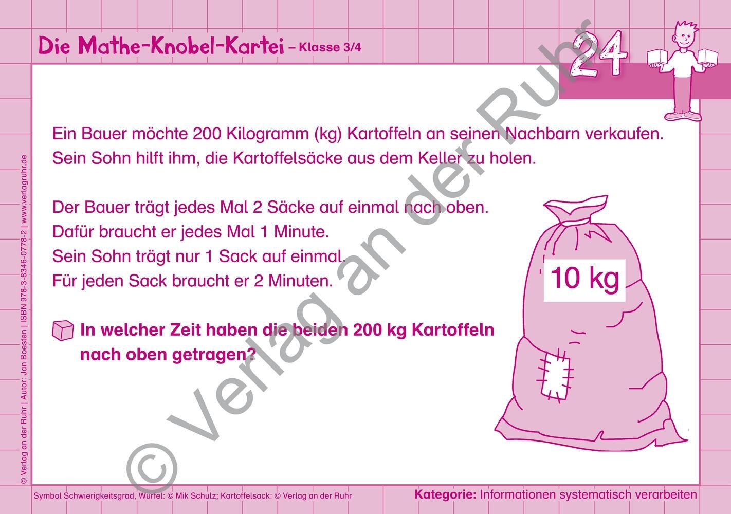 Bild: 9783834607782 | Die Mathe-Knobel-Kartei Klasse 3/4 | Jan Boesten | Taschenbuch | 47 S.