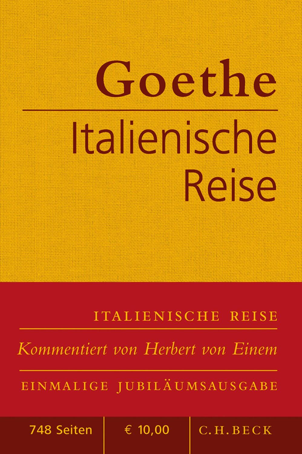 Cover: 9783406611391 | Italienische Reise | Johann Wolfgang von Goethe | Buch | 748 S. | 2010