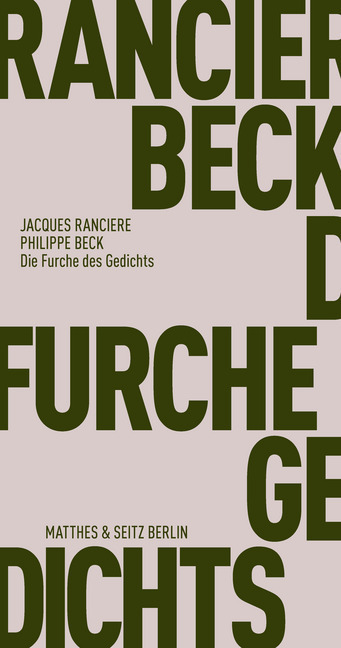Cover: 9783957573445 | Die Furche des Gedichts | Philippe Beck (u. a.) | Taschenbuch | 168 S.