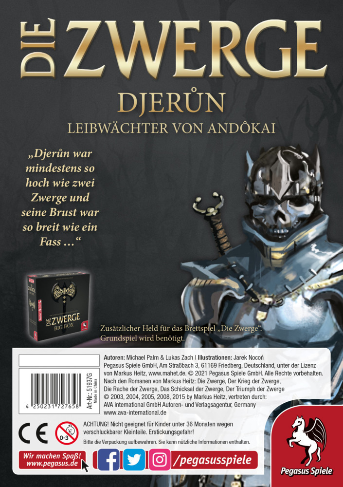 Cover: 4250231727658 | Die Zwerge Charakterpack: Djerun | Spiel | Deutsch | 2021 | Pegasus