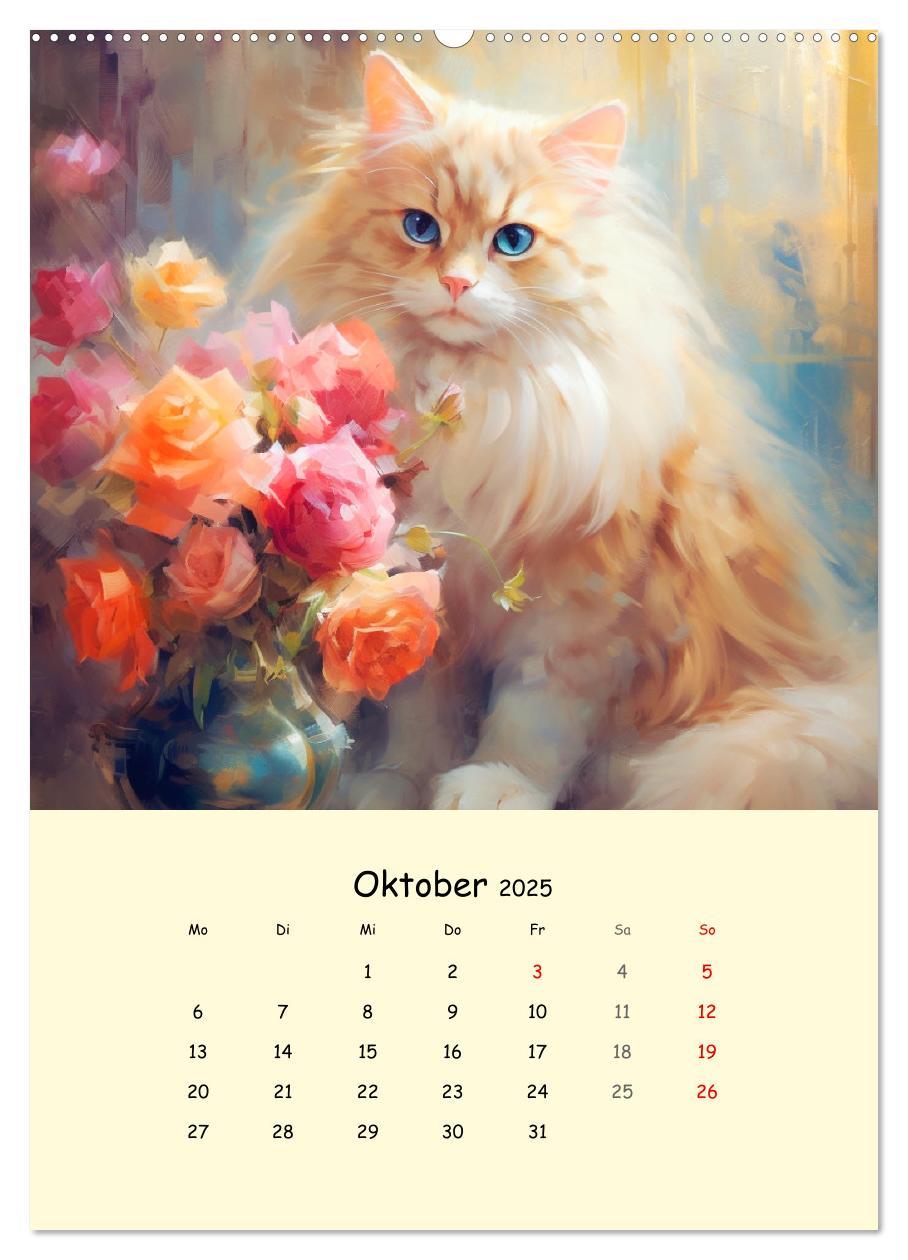 Bild: 9783435871407 | Liebliche Katzen. Anmut und Würde mit Blumen (Wandkalender 2025 DIN...