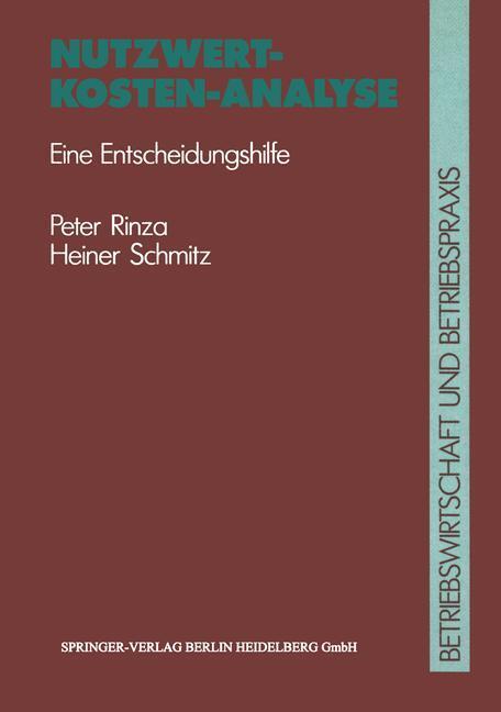 Cover: 9783540621294 | Nutzwert-Kosten-Analyse | Eine Entscheidungshilfe | Rinza (u. a.)