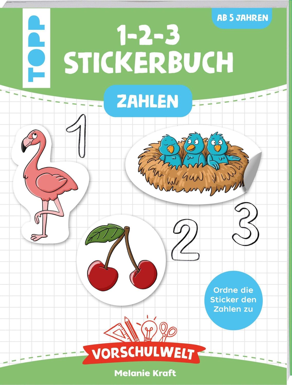 Cover: 9783772446207 | Vorschulwelt - Das 1-2-3-Stickerbuch | Zahlen | Melanie Kraft | Buch