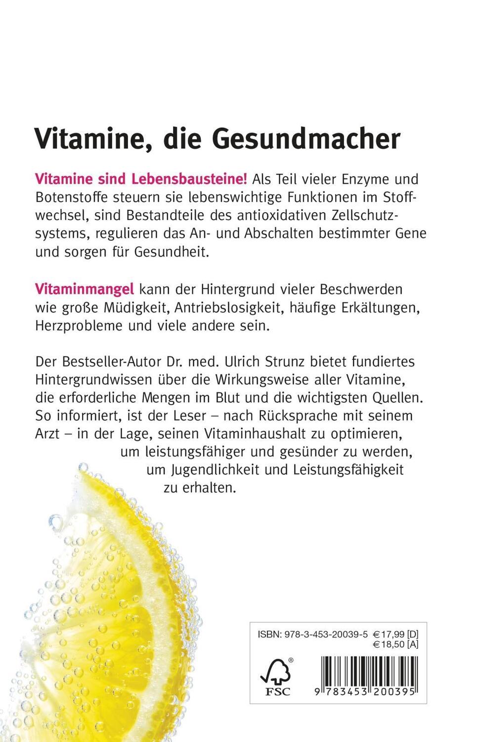Bild: 9783453200395 | Vitamine | Ulrich Strunz | Buch | 256 S. | Deutsch | 2013 | Heyne