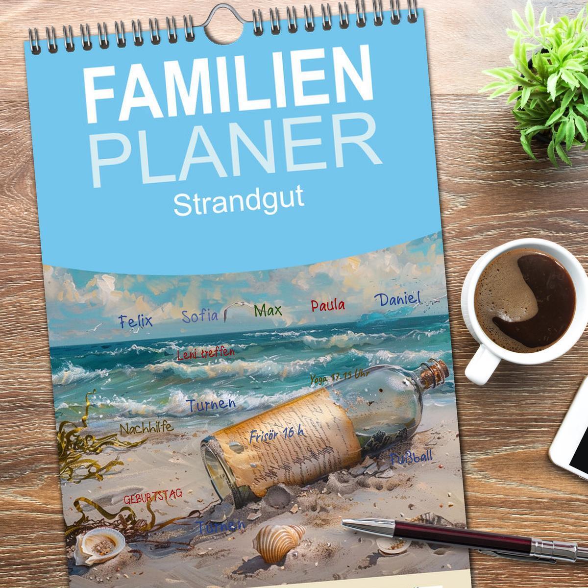 Bild: 9783457150924 | Familienplaner 2025 - Strandgut mit 5 Spalten (Wandkalender, 21 x...