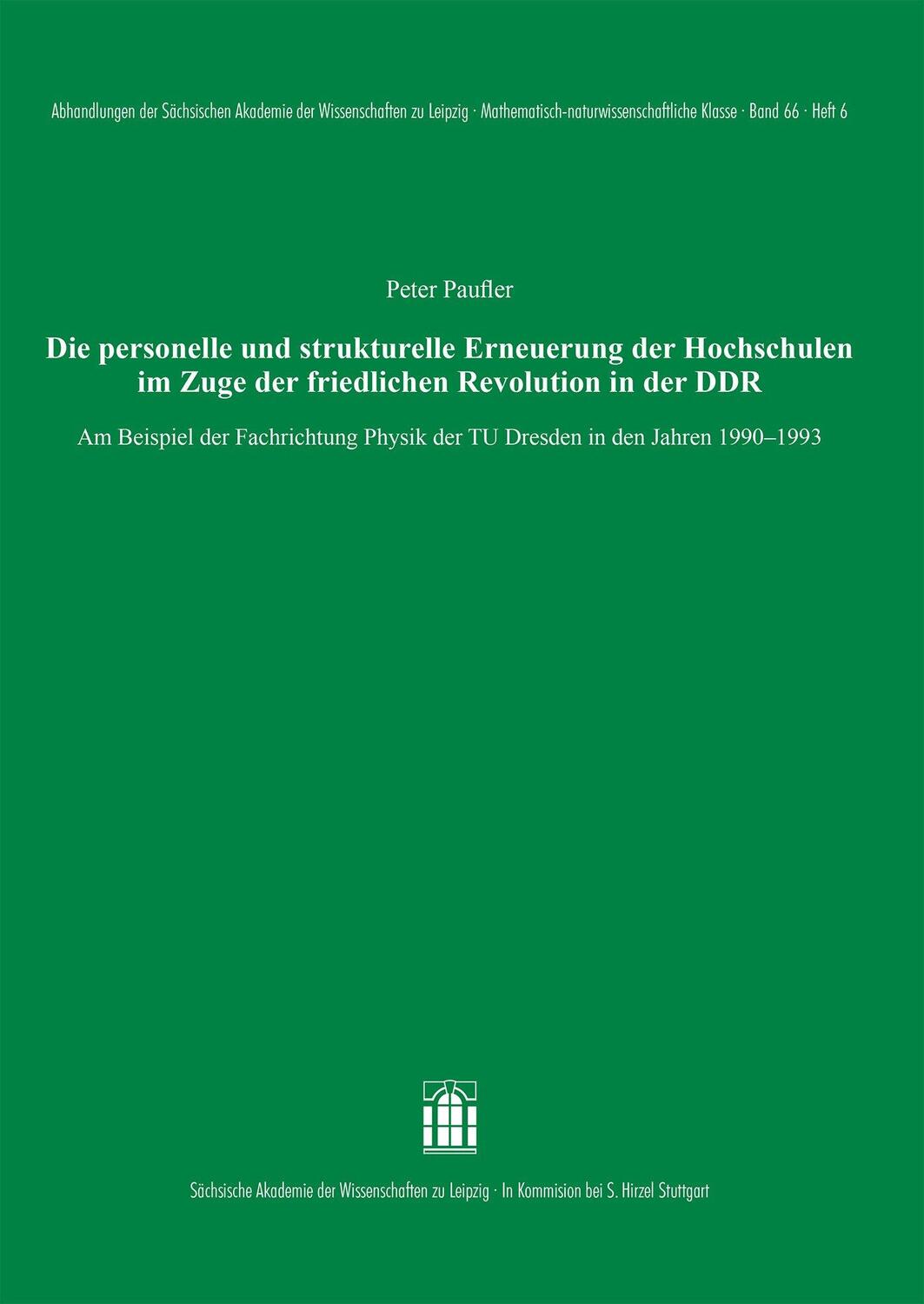 Cover: 9783777634647 | Die personelle und strukturelle Erneuerung der Hochschulen im Zuge...
