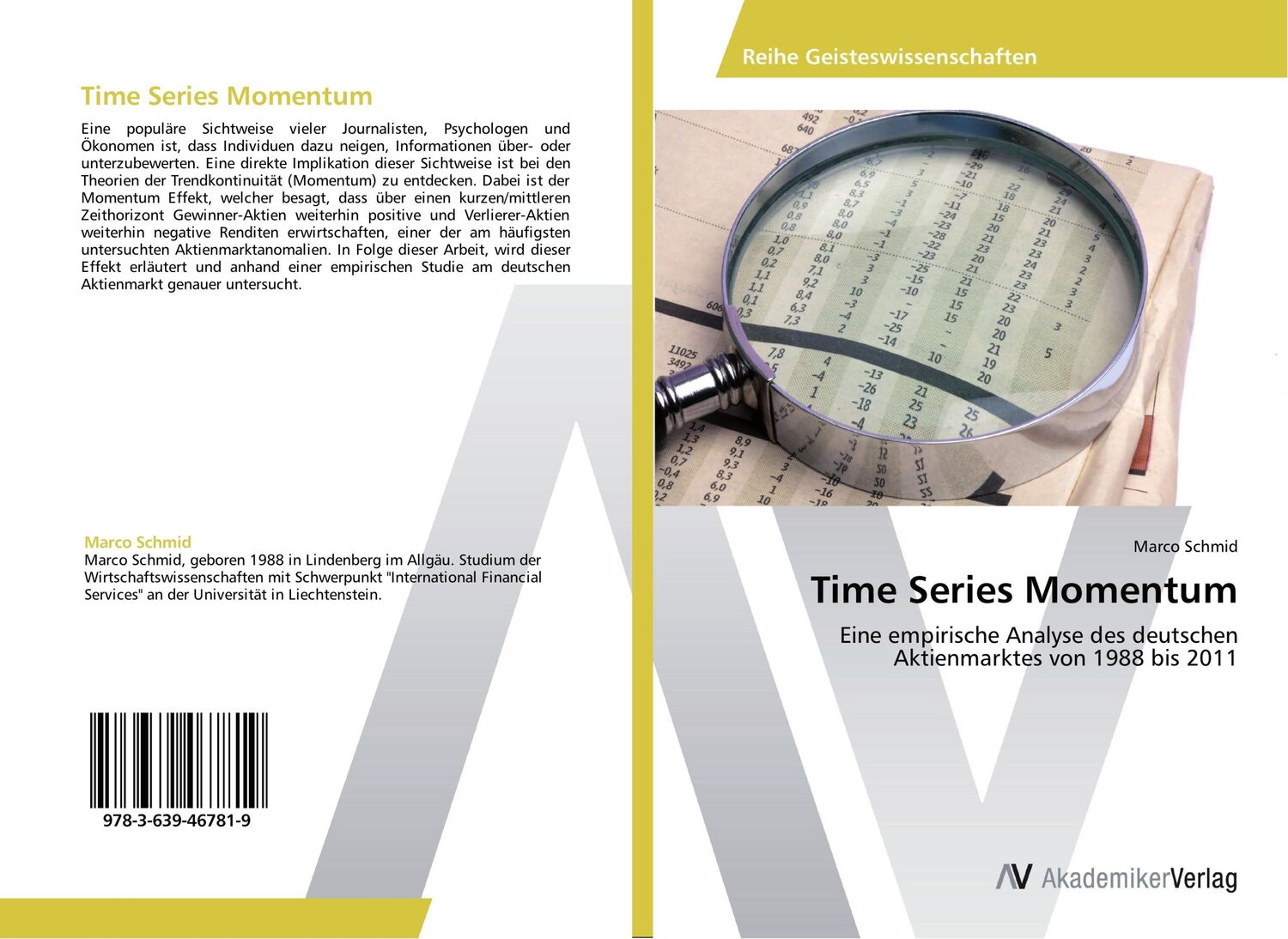 Cover: 9783639467819 | Time Series Momentum | Marco Schmid | Taschenbuch | Paperback | 88 S.