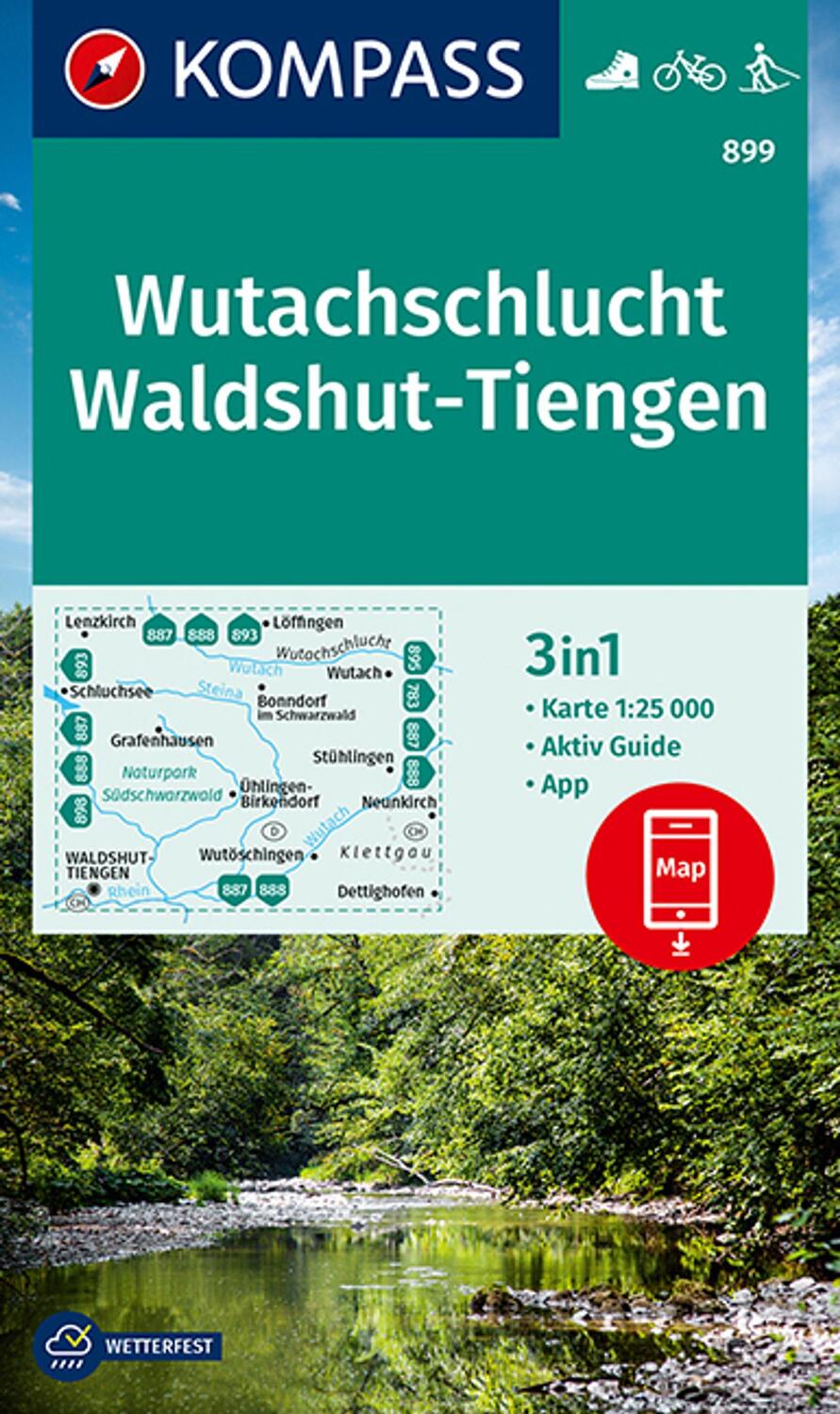 Cover: 9783990448854 | KOMPASS Wanderkarte 899 Wutachschlucht, Waldshut, Tiengen 1:25.000