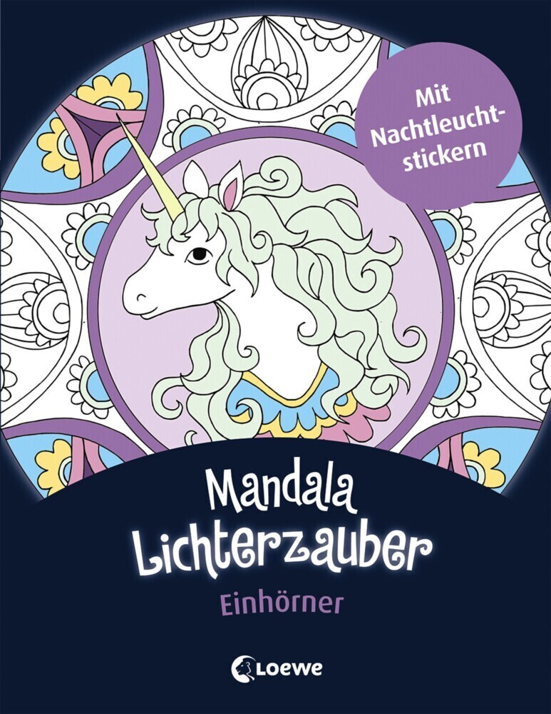 Cover: 9783785588758 | Mandala-Lichterzauber - Einhörner | Loewe Kreativ | Taschenbuch | 2018