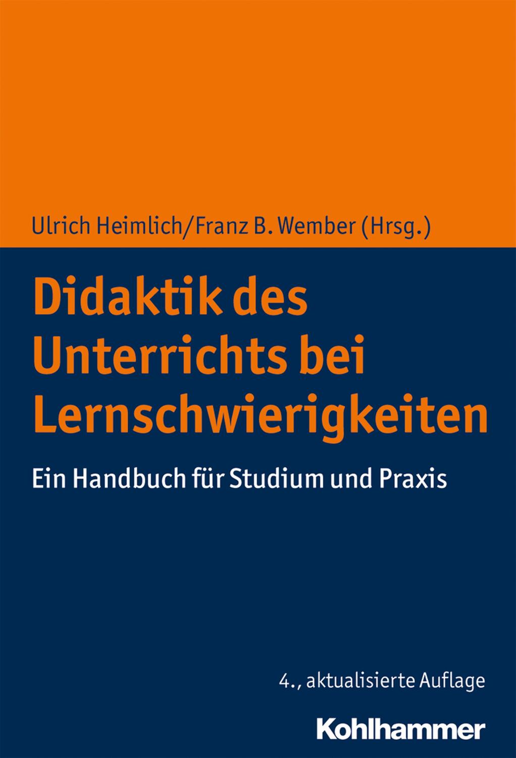 Cover: 9783170355699 | Didaktik des Unterrichts bei Lernschwierigkeiten | Heimlich (u. a.)