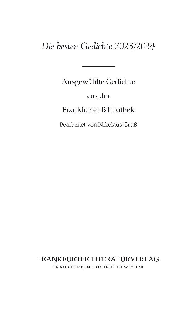 Cover: 9783837227307 | Die besten Gedichte 2023/2024 | Frankfurter Literaturverlag GmbH