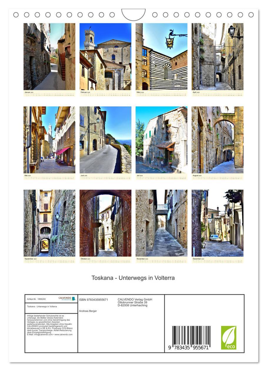 Bild: 9783435955671 | Toskana - Unterwegs in Volterra (Wandkalender 2025 DIN A4 hoch),...