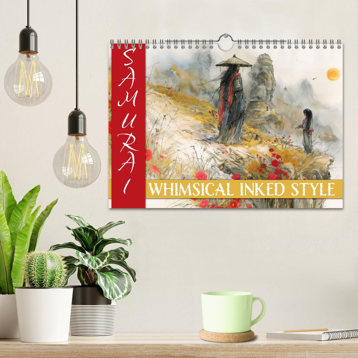 Bild: 9783457129890 | Samurai - whimsical inked style (Wandkalender 2025 DIN A4 quer),...