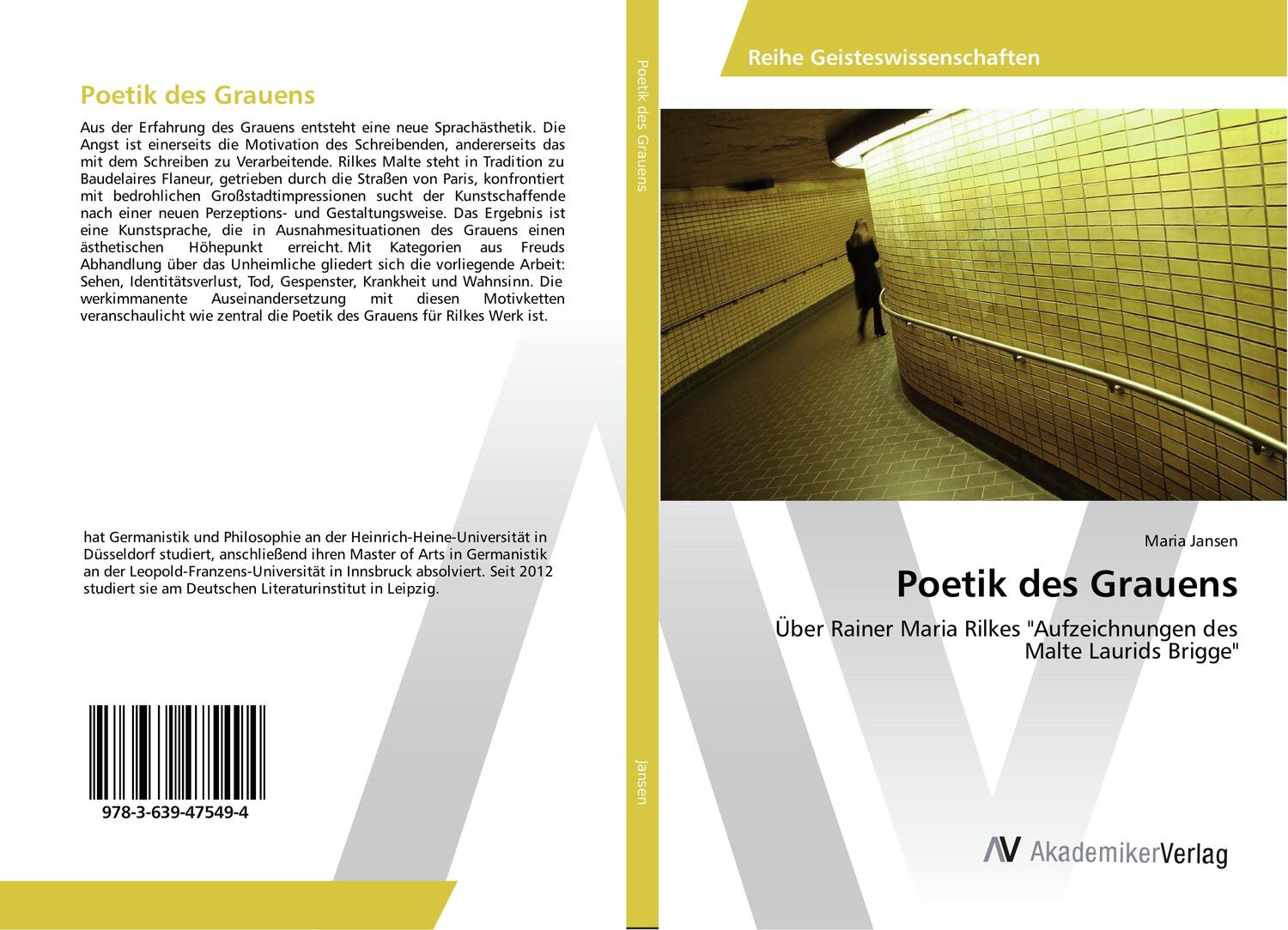 Cover: 9783639475494 | Poetik des Grauens | Maria Jansen | Taschenbuch | Paperback | Deutsch