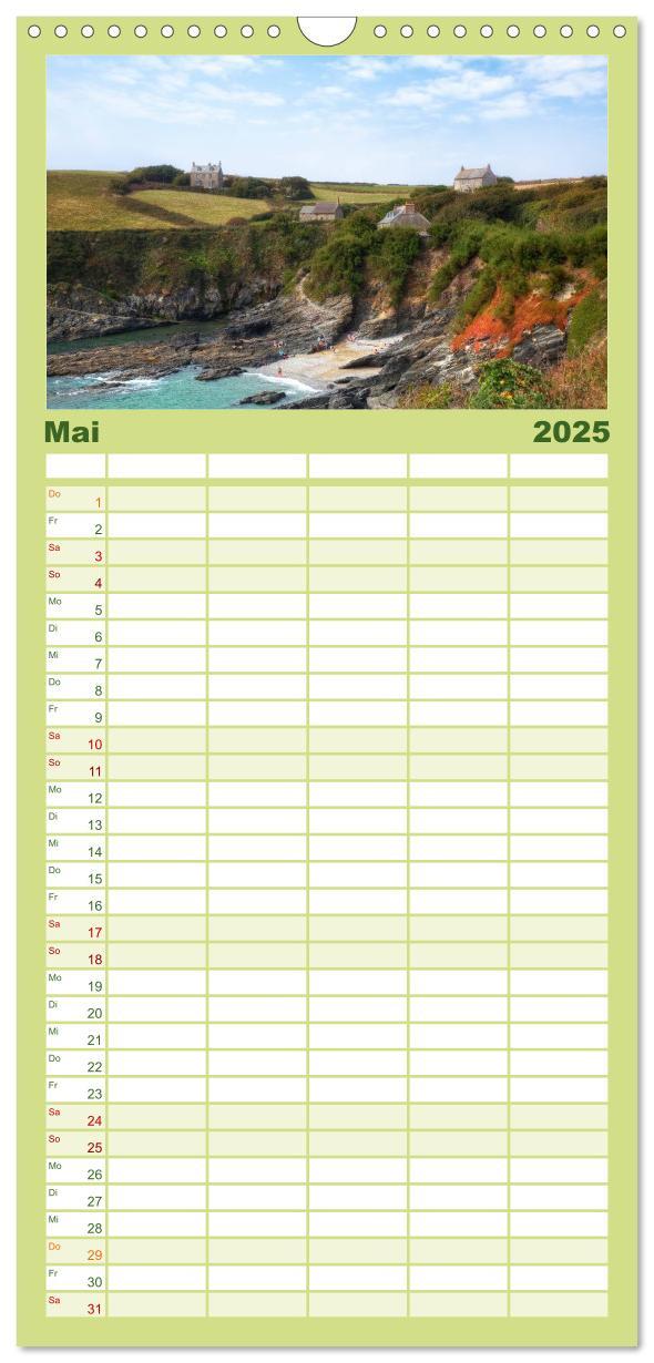 Bild: 9783457117477 | Familienplaner 2025 - Cornwall mit 5 Spalten (Wandkalender, 21 x 45...