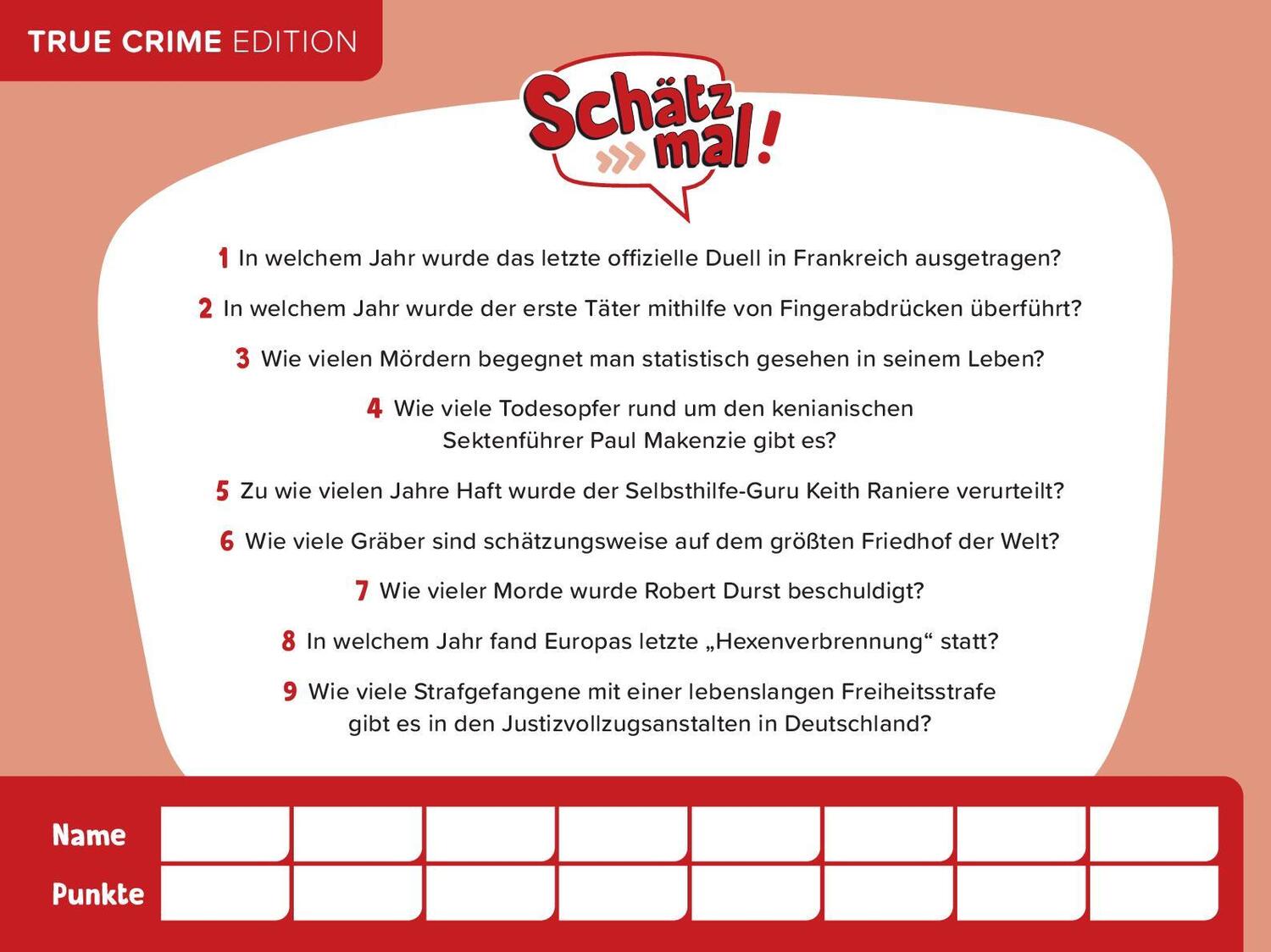 Bild: 9783989760066 | Schätz mal! True Crime Edition | Taschenbuch | 96 S. | Deutsch | 2024