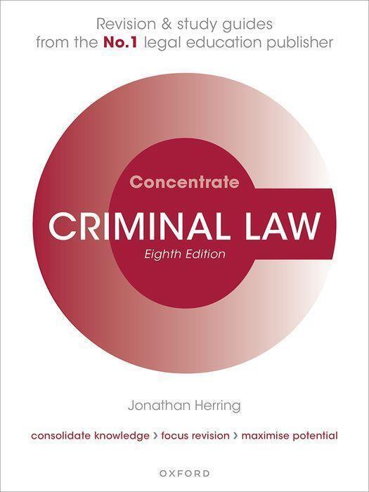 Cover: 9780192865649 | Criminal Law Concentrate | Law Revision and Study Guide | Herring