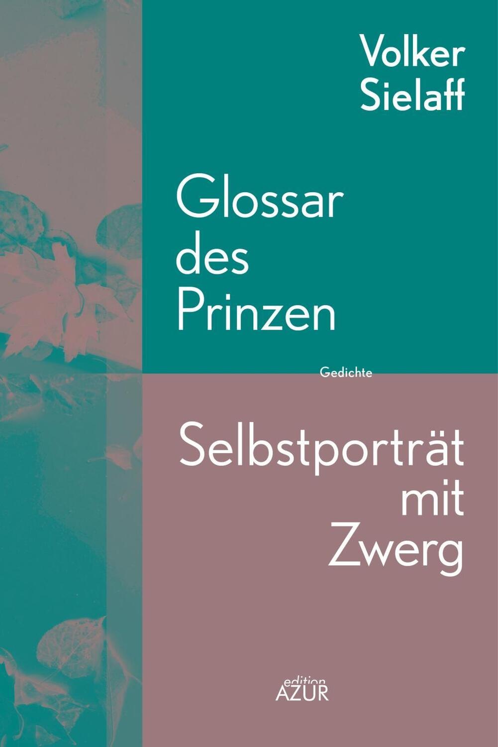 Cover: 9783942375443 | Glossar des Prinzen/Selbstporträt mit Zwerg | Volker Sielaff | Buch