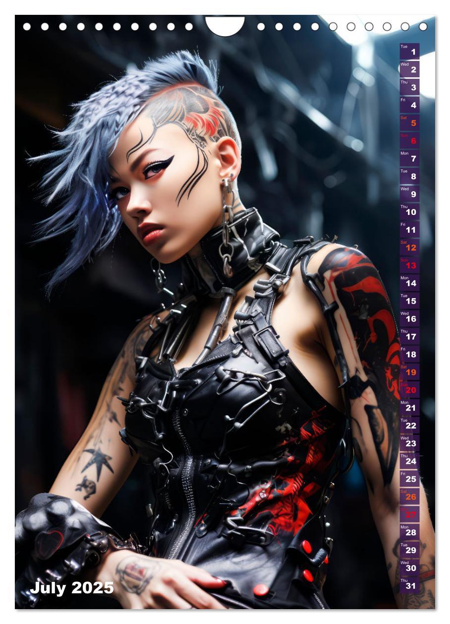 Bild: 9781325999972 | ROCK LADIES Cyber, goth, punk and more (Wall Calendar 2025 DIN A4...